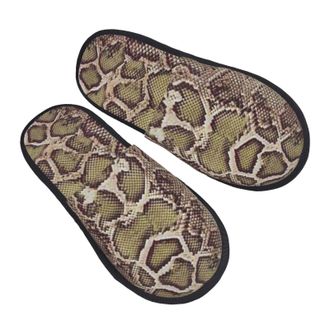 Generic Camping Slippers Snake Skin Stripe Portable Fuzzy Slippers Warm Indoor Slipper Winter House Shoes For Indoor Bedroom L