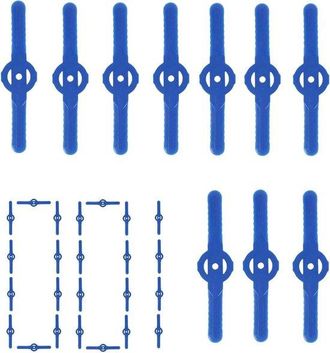 OEM Juego De Cuchillas De Repuesto Para Desbrozadora - Mantenimiento Del C&eacute;sped - Resina Abs Resistente - 100 Piezas - Azul