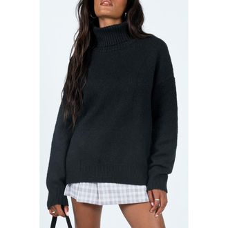 Princess Polly Oswin Turtleneck Sweater in Black at Nordstrom Rack, Size Large/x-Large
