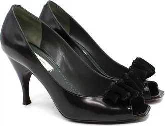 Marc Jacobs Marc Jacob Black Ruffle Open Toe Pump Size 36