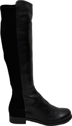 Stuart Weitzman 5050 Over The Knee Boots in Black Leather and Suede