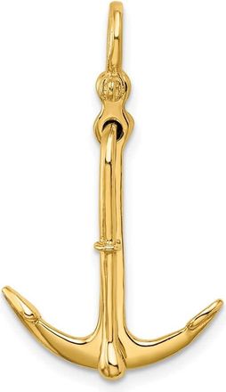 Diamond2Deal 14k Yellow Gold 3-D Polished Anchor 2 Piece Moveable Charm