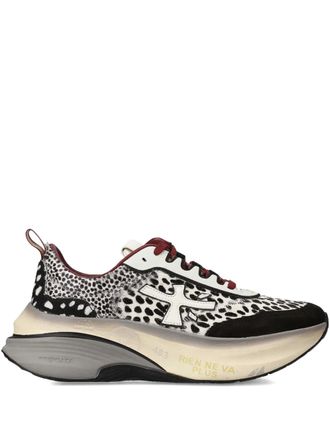 Premiata logo lace-up sneakers - women - Calf Suede/Polyamide/Polyurethane/Calf Hair/Calf Leather/Rubber - 37 - White