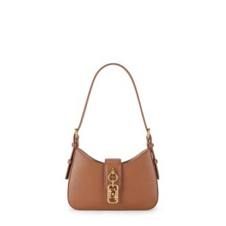 Elisabetta Franchi Small hobo bag with charm - female - Elisabetta Franchi - Shoulder Bags - Brown - ONE SIZE - Bags