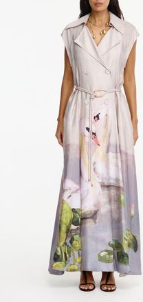 Acler Evandale Swan Maxi Coatdress in Swan Song at Nordstrom, Size 10