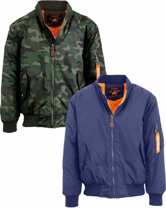 Spire by Galaxy Mens Heavyweight MA-1 Bomber Flight Jacket - 2 Pack