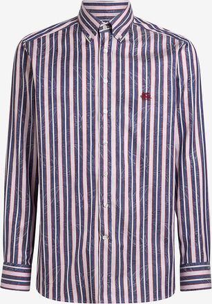 Etro Gestreiftes Paisley-Jacquardhemd
