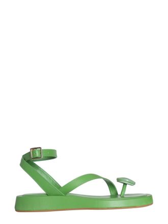 Gia Borghini Green Solid Sandals