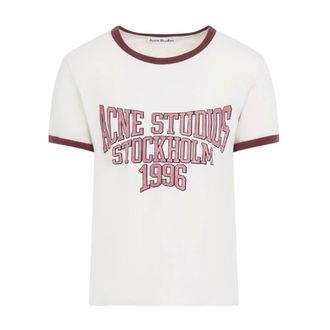 Acne Studios Tops, Heren, Wit, M, Katoen, Grafisch T-shirt