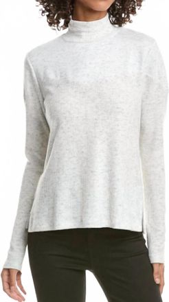 Michael Stars Bruna Rib Mix Mock Neck Sweater In Chalk