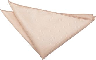 DQT Men Solid Check Plain Wedding Handkerchief Pocket Square Champagne