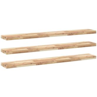 vidaXL Estantes Flotantes 3 Uds Madera Acacia Sin Tratar 140x20x4 Cm Vidaxl