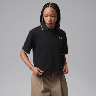Nike Jordan Womens Jordan Sport Dri-FIT Short-Sleeve Polo in Black | IR8852-010