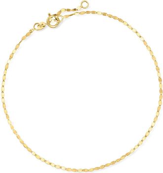 RS Pure by Ross-Simons Italian 1.6mm 14kt Yellow Gold Lumachina-Chain Anklet