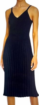 Milly Cami Top Pleated Dress In Black