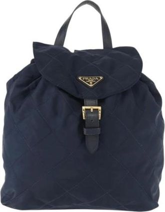 Prada Pre-owned Backpacks, female, Blue, Size: ONE SIZE Pre-owned Vintage Nylon Backpack