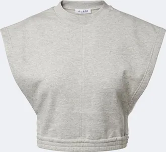 Alaia Ala&iuml;a Cotton-blend fleece crop top