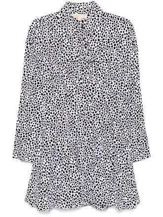 Michael Kors printed pleated shirt dress - women - Polyester - M - White