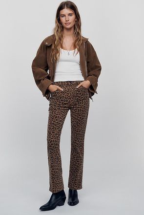 Mother The Hustler Flood High-Rise Cropped Straight-Leg Jeans