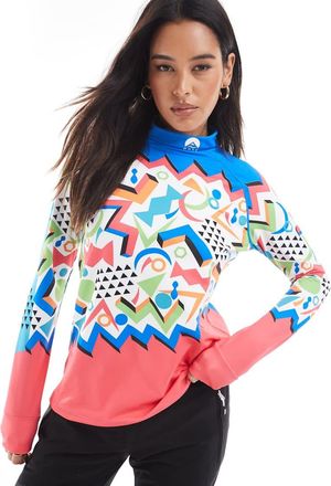 OOSC Nuts Cracker - Top baselayer da sci da donna multicolore-Blu