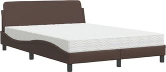 vidaXL Vidaxl - Cama Con Colch&oacute;n Cuero Sint&eacute;tico Marr&oacute;n 120x200 Cm