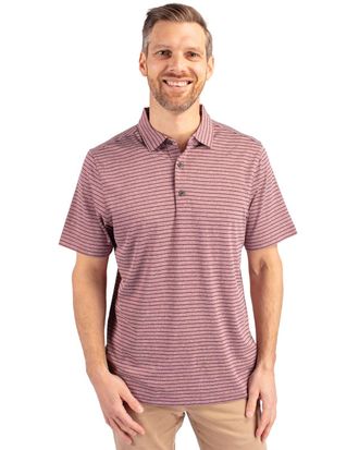 Cutter & Buck Forge Eco Heather Stripe Stretch Recycled Mens Polo