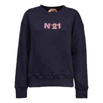 N&deg;21 Sweatshirts, female, Blue, Size: 2XS Crewneck Sweatshirt