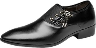Generic Mens Formal Leather Shoes, Dress Shoe Lace Up Wedding Shoes Pointed Toe Oxfords Shoe Low Heel Smart Loafers Comfortable Business Loafer British Formal