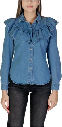 Only Only, Dames, Blouses & Shirts, Blauw, Maat: XS Denim