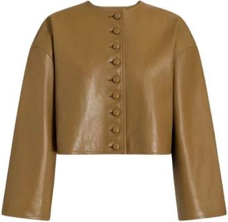 Alberta Ferretti Giacca Corta in Morbida Pelle - - Jackets - Donna - Giallo - M