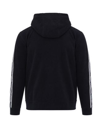Emporio Armani Logo-Tape Full-Zip Hooded Sweatshirt - Black