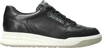 Mephisto Zwarte herensneaker - Norwin - Heren - Sneakers - Zwart - 40 EU - Leer - Schoenen