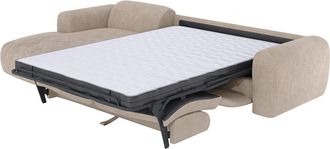 Vente-Unique Gran sof&aacute; cama rinconera izquierda convertible express en pana fina de pana fina beige POGNI