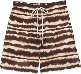 Nanushka tie-dye stripe shorts - Brown