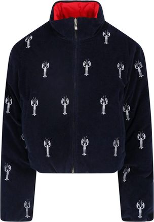Thom Browne Blue Corduroy Reversible Cropped Jacket