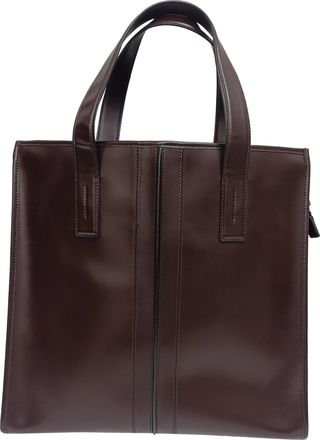Tod's Tods Slim Script Tote in Brown Leather