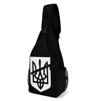 Generic Coat of Arms of Ukraine Unisex Shoulder Bags Casual Crossbody Chest Bag Sling Backpack for Hiking Cycling Travel