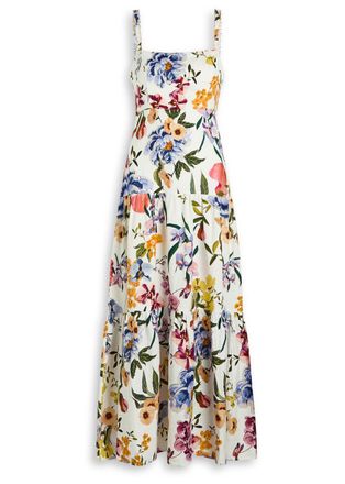 Farm Rio Greek Garden Printed Linen-blend Maxi Dress - White - XL (UK16 / XL)