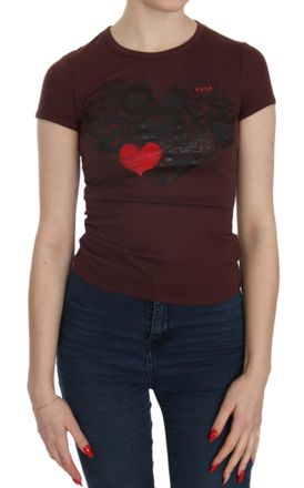 Exte Hearts Short Sleeve Casual T-shirt Womens Top