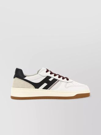 Hogan leather sneakers with contrast sole and stitching