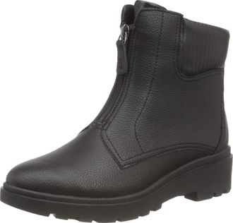 Clarks Womens Calla Zip Fashion Boot, Black (Black Leather), 6.5 UK