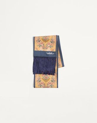 Valentino Garavani Apr&egrave;s LHiver bandeau scarf in silk with fringes Man MULTICOLOUR UNI