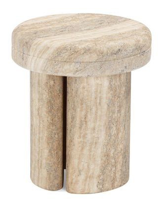 TOV Furniture Sheila Travertine Textured Concrete Side Table