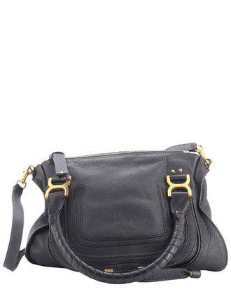 Chlo&eacute; Black Leather Marcie Satchel Medium (Authentic Pre-Loved)