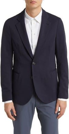 Emporio Armani Rice Stitch Sport Coat in Solid Blue Navy at Nordstrom Rack, Size 36 Us / 46 Eu