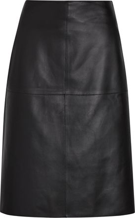 Joseph Niven Panelled Leather Midi Skirt - Black - 44 (UK16 / XL)