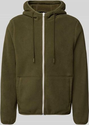 Blend Fleecejacke mit Kapuze Modell FROST in Oliv, Größe 3XL