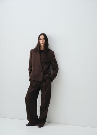 Mango Blazer completo doppiopetto cioccolato - Donna - XS - MANGO