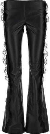 Off-white Rechtvallende broek met kanten details - Dames - Wijde Broeken - Zwart - S - Katoen - Broeken