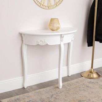 Melody Maison White Half Moon Console Table - Pays Blanc Range